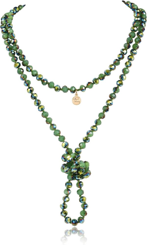 Firstmeet Fashion Beads Rope Knot Long Beaded Necklace Versatile 60" Strand Costume Jewelry for Women and Men - Image 77