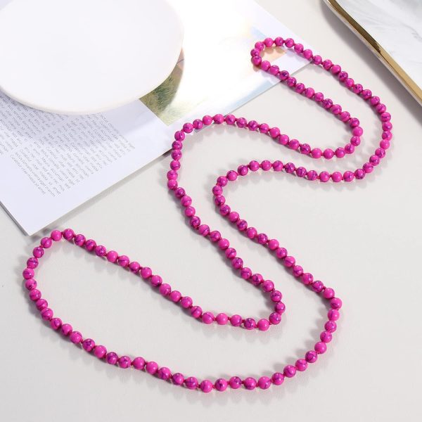 Firstmeet Fashion Beads Rope Knot Long Beaded Necklace Versatile 60" Strand Costume Jewelry for Women and Men - Image 84