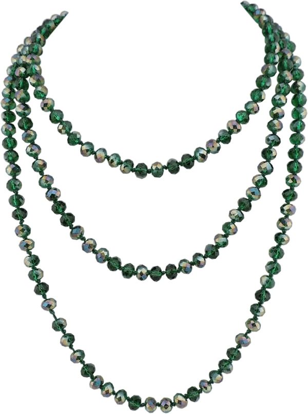 Firstmeet Fashion Beads Rope Knot Long Beaded Necklace Versatile 60" Strand Costume Jewelry for Women and Men - Image 88