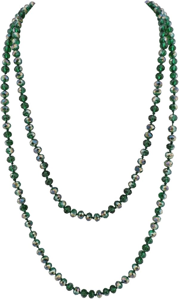 Firstmeet Fashion Beads Rope Knot Long Beaded Necklace Versatile 60" Strand Costume Jewelry for Women and Men - Image 89