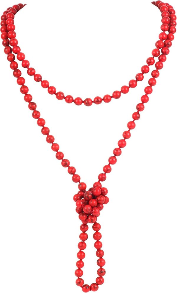 Firstmeet Fashion Beads Rope Knot Long Beaded Necklace Versatile 60" Strand Costume Jewelry for Women and Men - Image 91