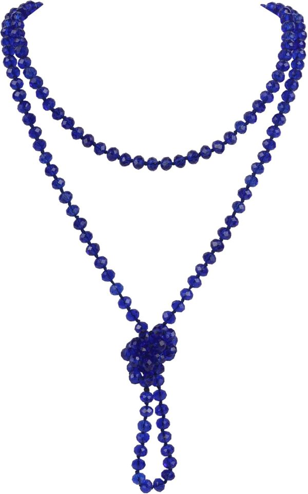 Firstmeet Fashion Beads Rope Knot Long Beaded Necklace Versatile 60" Strand Costume Jewelry for Women and Men - Image 96