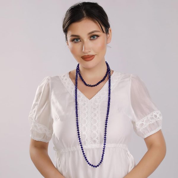 Firstmeet Fashion Beads Rope Knot Long Beaded Necklace Versatile 60" Strand Costume Jewelry for Women and Men - Image 97