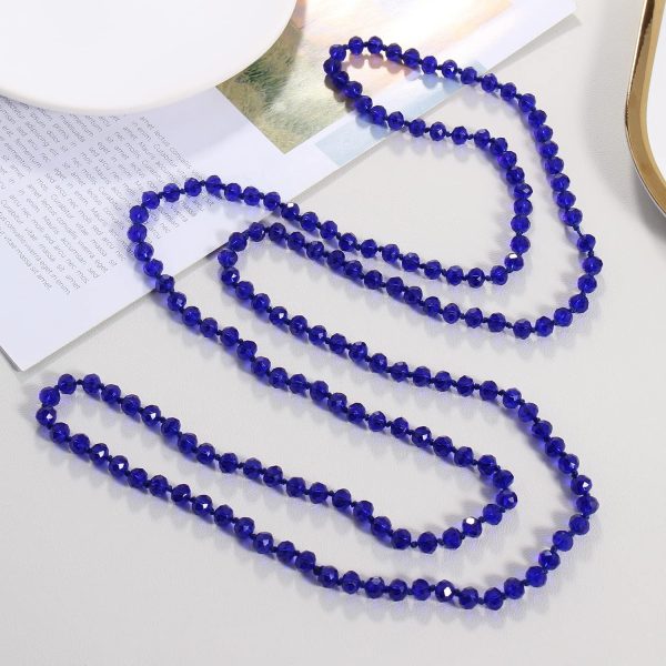 Firstmeet Fashion Beads Rope Knot Long Beaded Necklace Versatile 60" Strand Costume Jewelry for Women and Men - Image 99