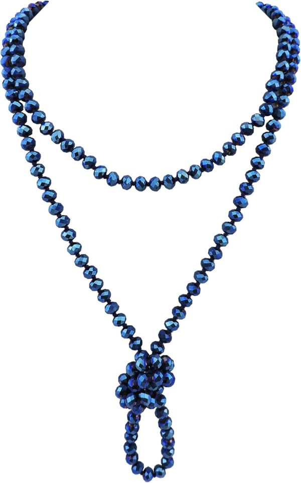 Firstmeet Fashion Beads Rope Knot Long Beaded Necklace Versatile 60" Strand Costume Jewelry for Women and Men - Image 102