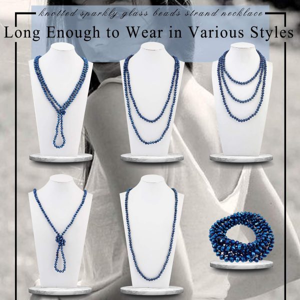 Firstmeet Fashion Beads Rope Knot Long Beaded Necklace Versatile 60" Strand Costume Jewelry for Women and Men - Image 103