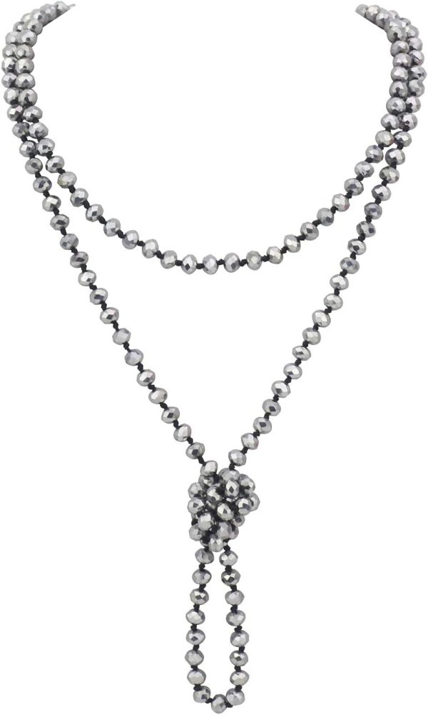 Firstmeet Fashion Beads Rope Knot Long Beaded Necklace Versatile 60" Strand Costume Jewelry for Women and Men - Image 107