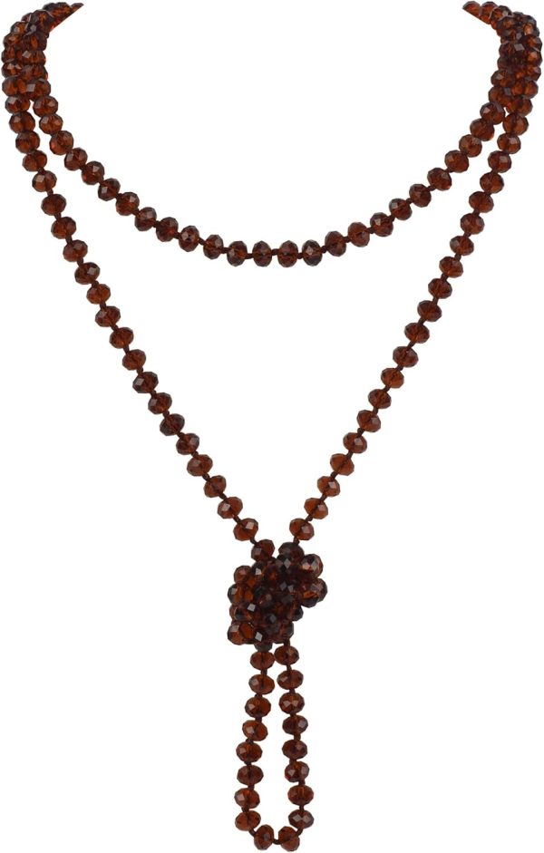 Firstmeet Fashion Beads Rope Knot Long Beaded Necklace Versatile 60" Strand Costume Jewelry for Women and Men - Image 112