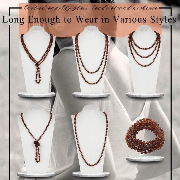 Firstmeet Fashion Beads Rope Knot Long Beaded Necklace Versatile 60" Strand Costume Jewelry for Women and Men - Image 113