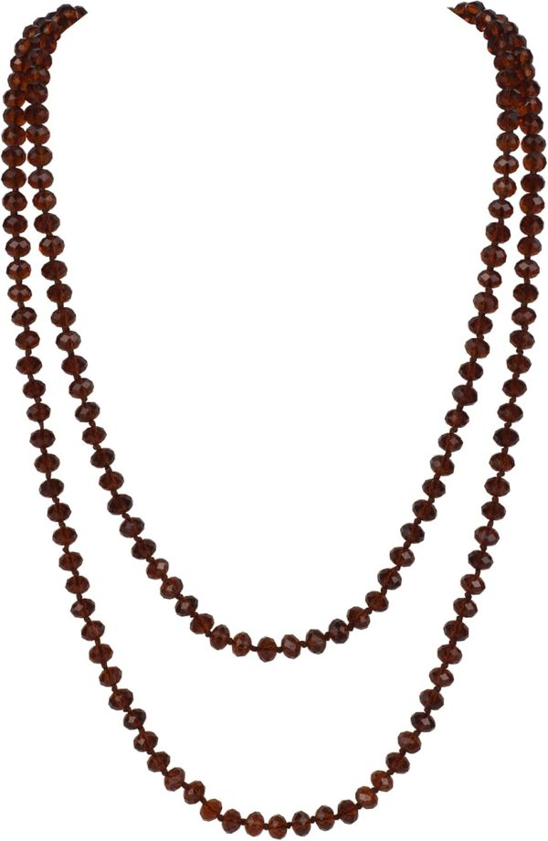 Firstmeet Fashion Beads Rope Knot Long Beaded Necklace Versatile 60" Strand Costume Jewelry for Women and Men - Image 115
