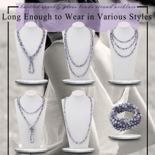 Firstmeet Fashion Beads Rope Knot Long Beaded Necklace Versatile 60" Strand Costume Jewelry for Women and Men - Image 118