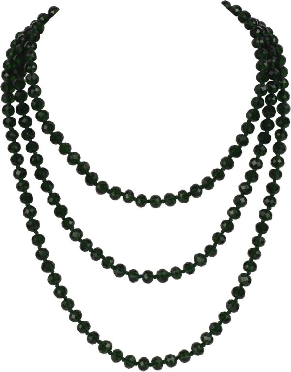 Firstmeet Fashion Beads Rope Knot Long Beaded Necklace Versatile 60" Strand Costume Jewelry for Women and Men - Image 120