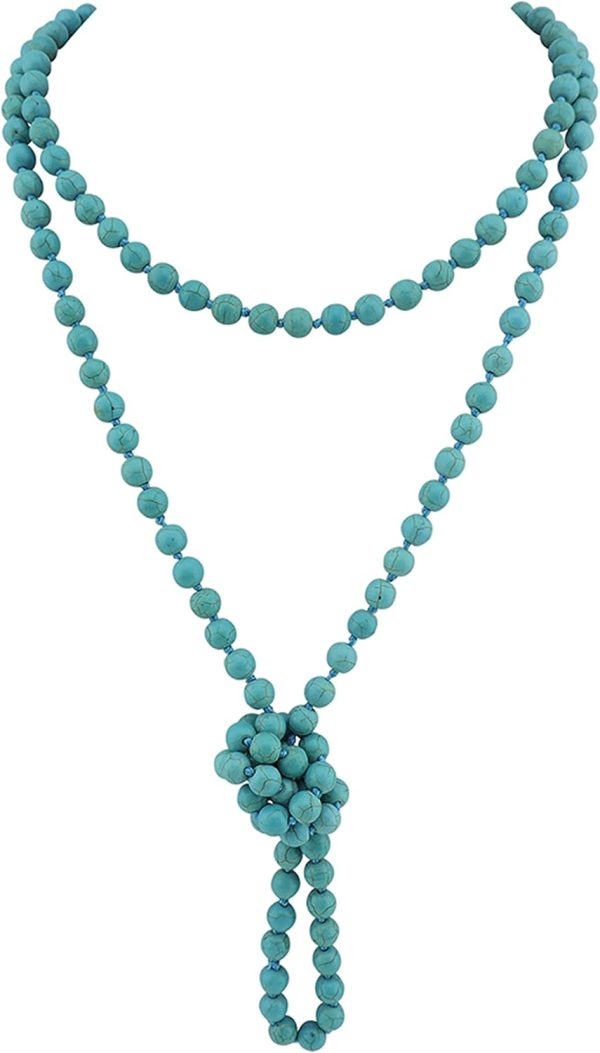Firstmeet Fashion Beads Rope Knot Long Beaded Necklace Versatile 60" Strand Costume Jewelry for Women and Men - Image 123