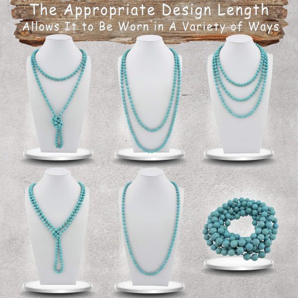 Firstmeet Fashion Beads Rope Knot Long Beaded Necklace Versatile 60" Strand Costume Jewelry for Women and Men - Image 126