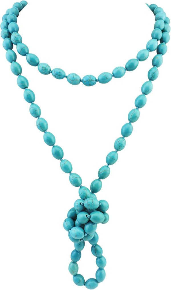 Firstmeet Fashion Beads Rope Knot Long Beaded Necklace Versatile 60" Strand Costume Jewelry for Women and Men - Image 129