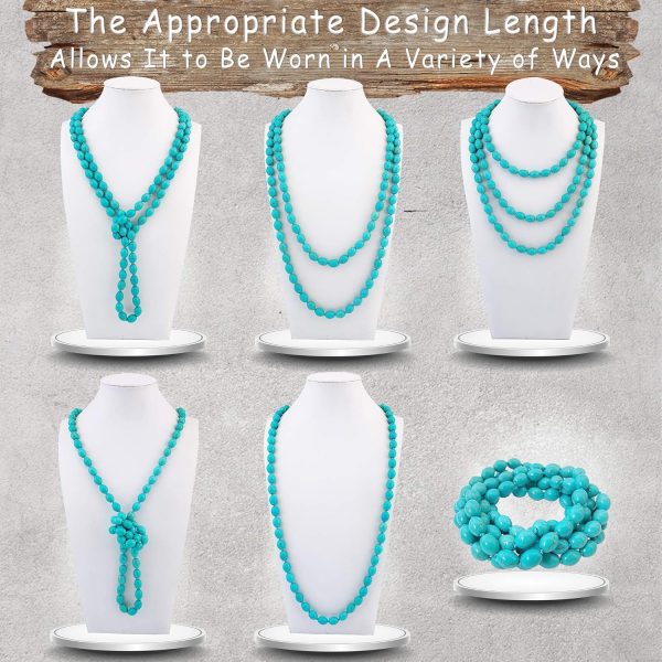 Firstmeet Fashion Beads Rope Knot Long Beaded Necklace Versatile 60" Strand Costume Jewelry for Women and Men - Image 130
