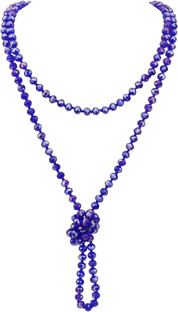 Firstmeet Fashion Beads Rope Knot Long Beaded Necklace Versatile 60" Strand Costume Jewelry for Women and Men - Image 134