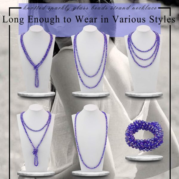 Firstmeet Fashion Beads Rope Knot Long Beaded Necklace Versatile 60" Strand Costume Jewelry for Women and Men - Image 135