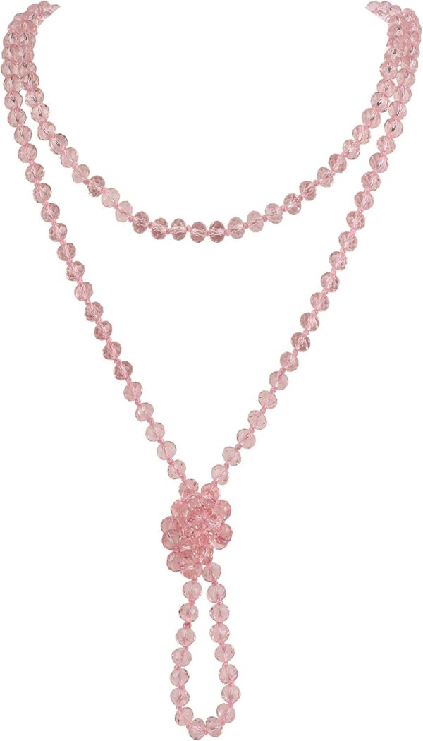 Firstmeet Fashion Beads Rope Knot Long Beaded Necklace Versatile 60" Strand Costume Jewelry for Women and Men - Image 136