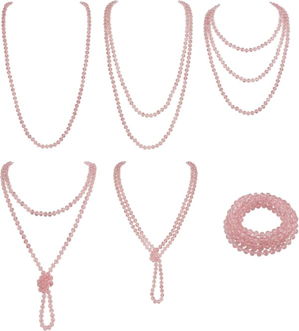 Firstmeet Fashion Beads Rope Knot Long Beaded Necklace Versatile 60" Strand Costume Jewelry for Women and Men - Image 137