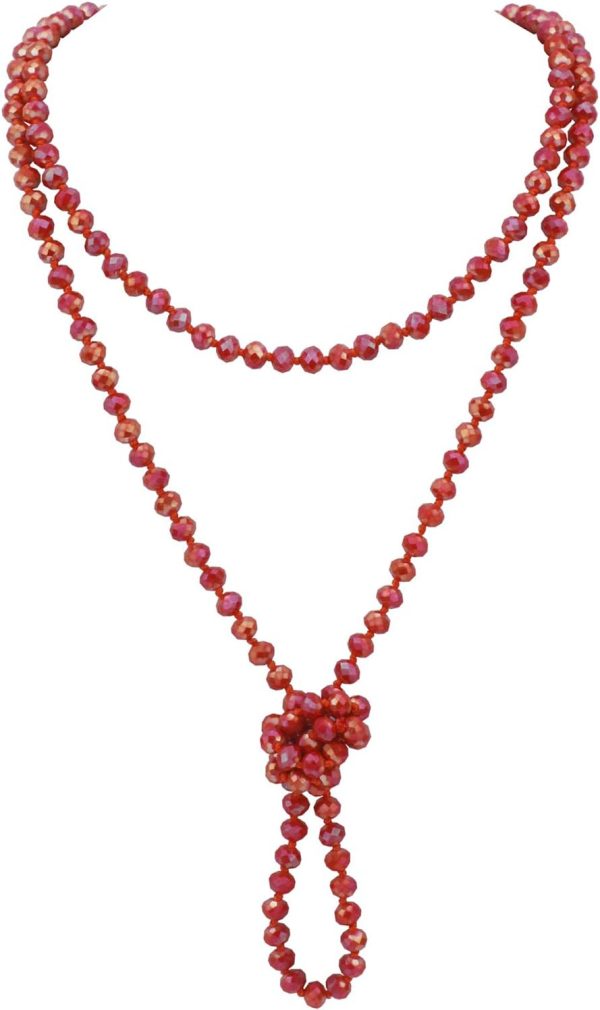 Firstmeet Fashion Beads Rope Knot Long Beaded Necklace Versatile 60" Strand Costume Jewelry for Women and Men - Image 139
