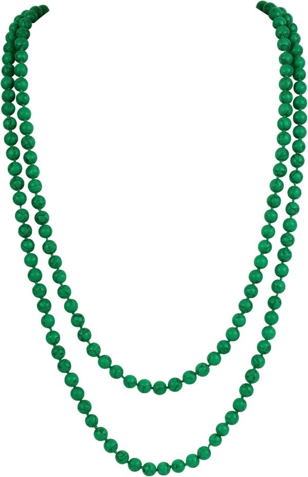 Firstmeet Fashion Beads Rope Knot Long Beaded Necklace Versatile 60" Strand Costume Jewelry for Women and Men - Image 143
