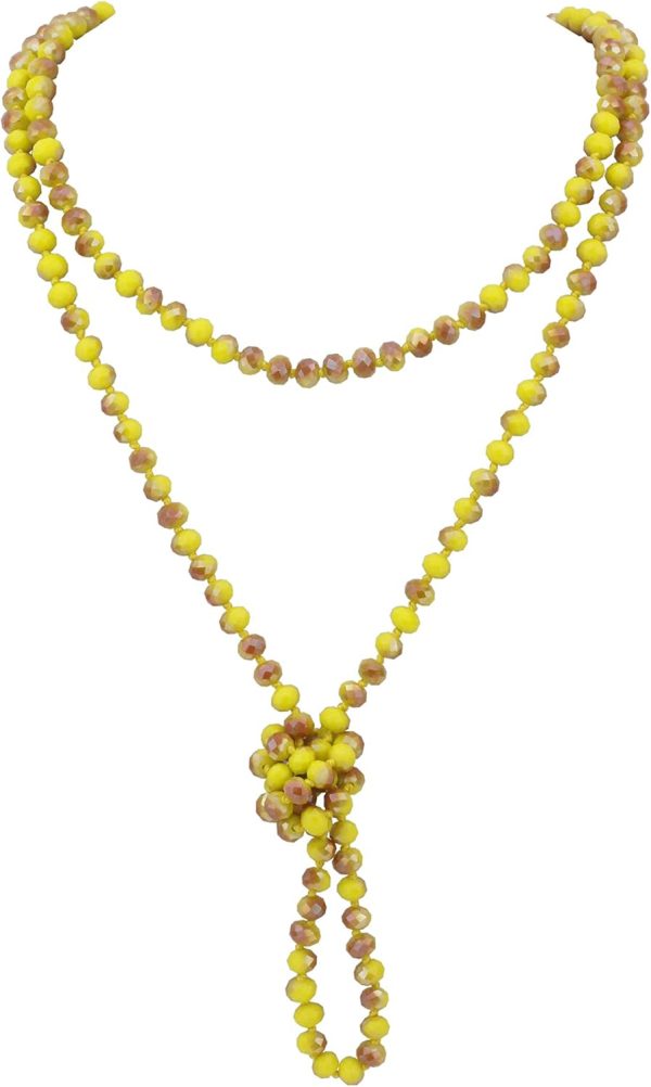 Firstmeet Fashion Beads Rope Knot Long Beaded Necklace Versatile 60" Strand Costume Jewelry for Women and Men - Image 145