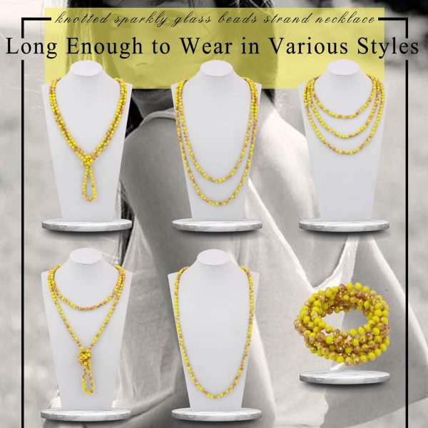 Firstmeet Fashion Beads Rope Knot Long Beaded Necklace Versatile 60" Strand Costume Jewelry for Women and Men - Image 146