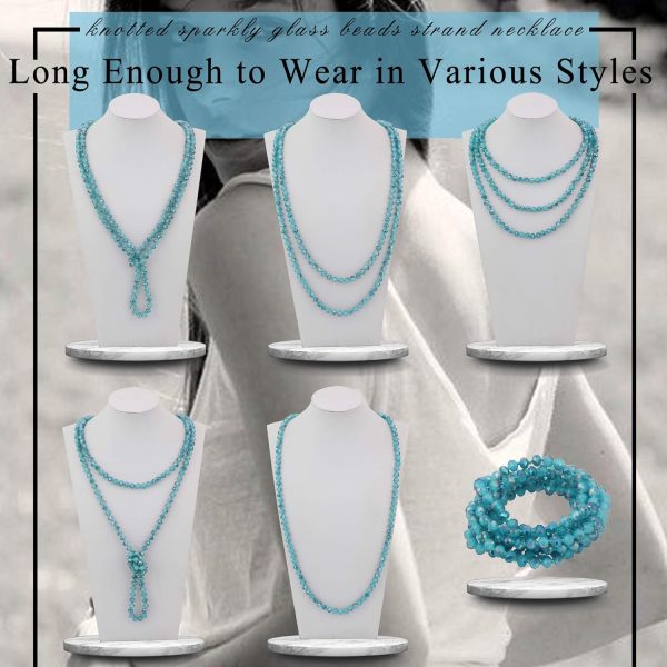 Firstmeet Fashion Beads Rope Knot Long Beaded Necklace Versatile 60" Strand Costume Jewelry for Women and Men - Image 150