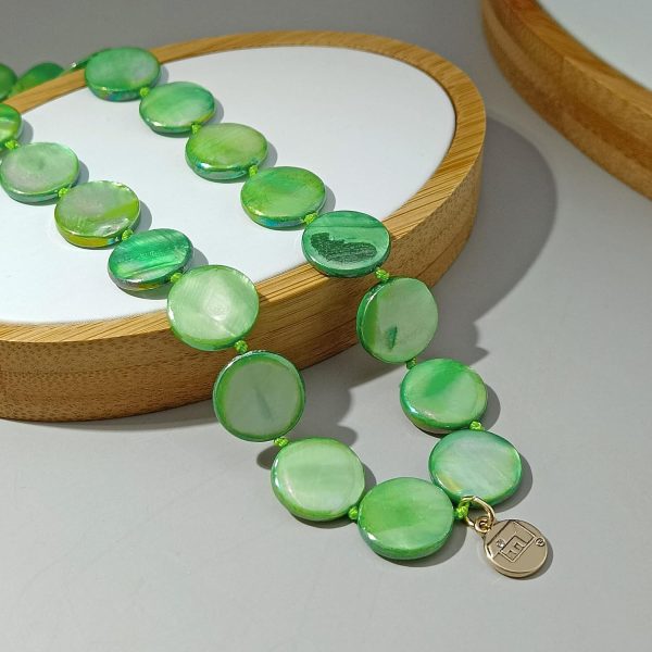 Firstmeet Flat Round Coin Shell Beads Long Knotted Necklace Natural Mother of Pearl Handmade Jewelry For Women - Image 6