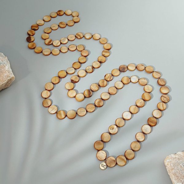 Firstmeet Flat Round Coin Shell Beads Long Knotted Necklace Natural Mother of Pearl Handmade Jewelry For Women - Image 12