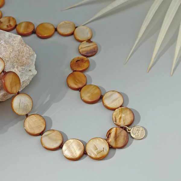 Firstmeet Flat Round Coin Shell Beads Long Knotted Necklace Natural Mother of Pearl Handmade Jewelry For Women - Image 13