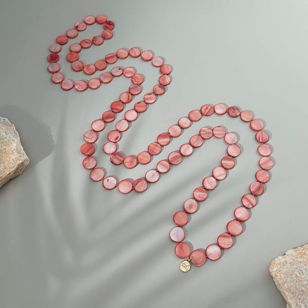 Firstmeet Flat Round Coin Shell Beads Long Knotted Necklace Natural Mother of Pearl Handmade Jewelry For Women - Image 18