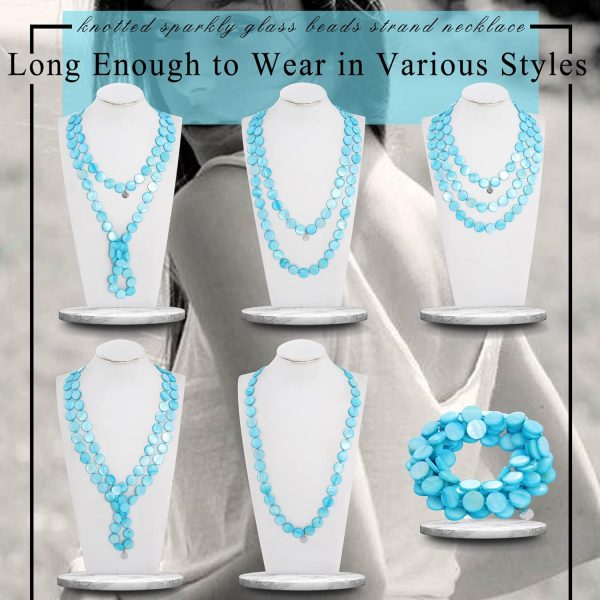 Firstmeet Flat Round Coin Shell Beads Long Knotted Necklace Natural Mother of Pearl Handmade Jewelry For Women - Image 29
