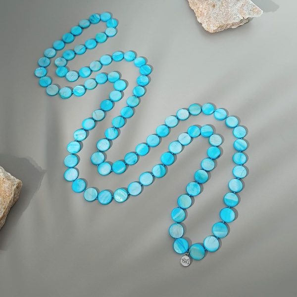Firstmeet Flat Round Coin Shell Beads Long Knotted Necklace Natural Mother of Pearl Handmade Jewelry For Women - Image 30