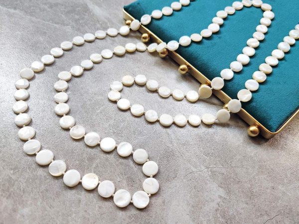 Firstmeet Flat Round Coin Shell Beads Long Knotted Necklace Natural Mother of Pearl Handmade Jewelry For Women - Image 35