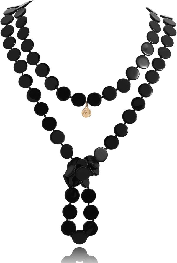Firstmeet Flat Round Coin Shell Beads Long Knotted Necklace Natural Mother of Pearl Handmade Jewelry For Women - Image 46
