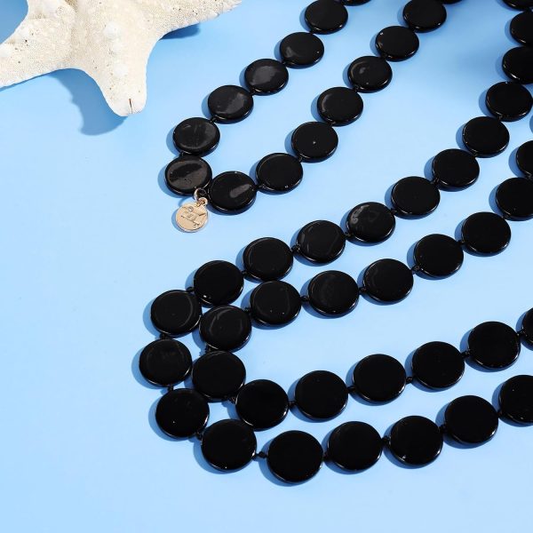 Firstmeet Flat Round Coin Shell Beads Long Knotted Necklace Natural Mother of Pearl Handmade Jewelry For Women - Image 49