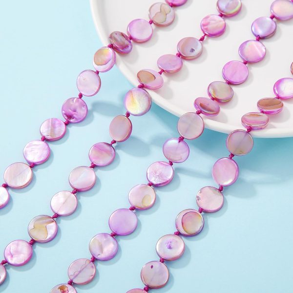 Firstmeet Flat Round Coin Shell Beads Long Knotted Necklace Natural Mother of Pearl Handmade Jewelry For Women - Image 53