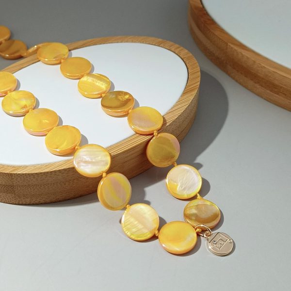 Firstmeet Flat Round Coin Shell Beads Long Knotted Necklace Natural Mother of Pearl Handmade Jewelry For Women - Image 64