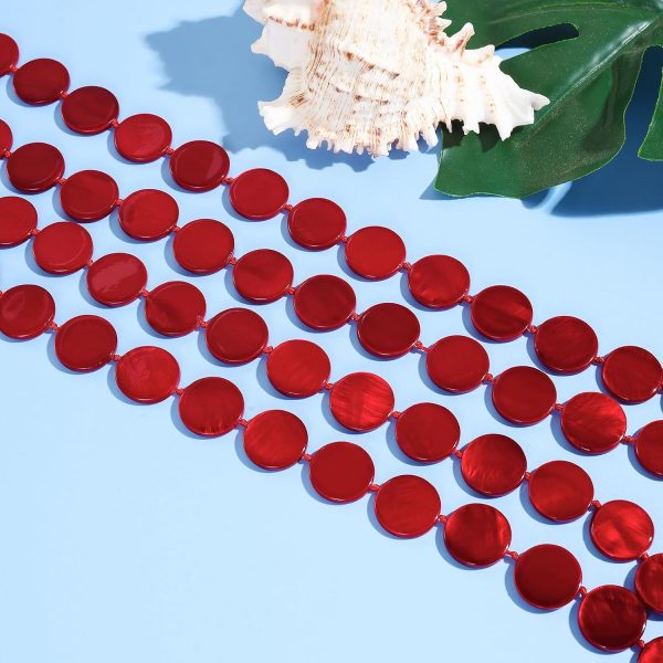 Firstmeet Flat Round Coin Shell Beads Long Knotted Necklace Natural Mother of Pearl Handmade Jewelry For Women - Image 67