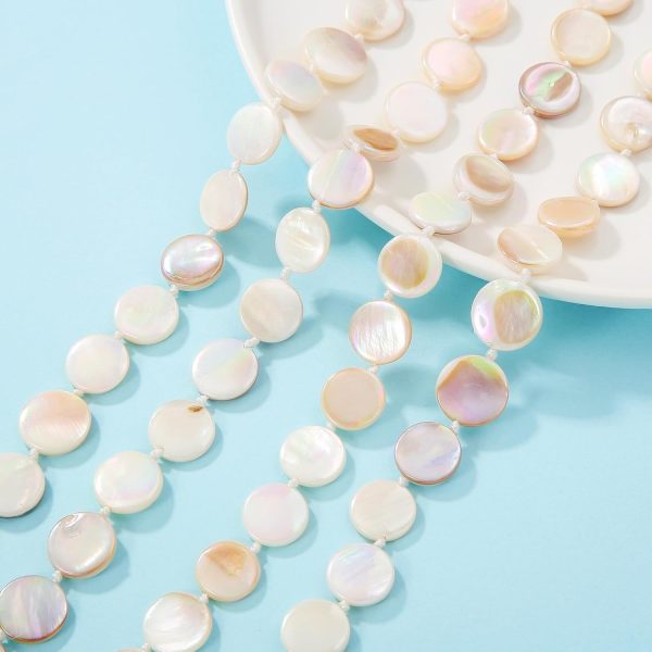 Firstmeet Flat Round Coin Shell Beads Long Knotted Necklace Natural Mother of Pearl Handmade Jewelry For Women - Image 72