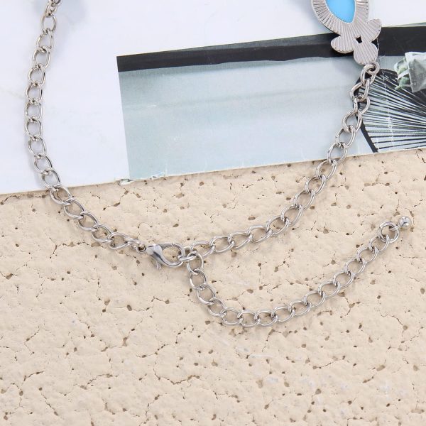 Firstmeet Shiny Resin Water Drop Collar Necklace with Earrings - Image 6