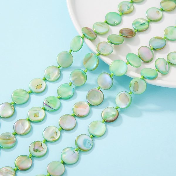 Firstmeet Flat Round Coin Shell Beads Long Knotted Necklace Natural Mother of Pearl Handmade Jewelry For Women - Image 80