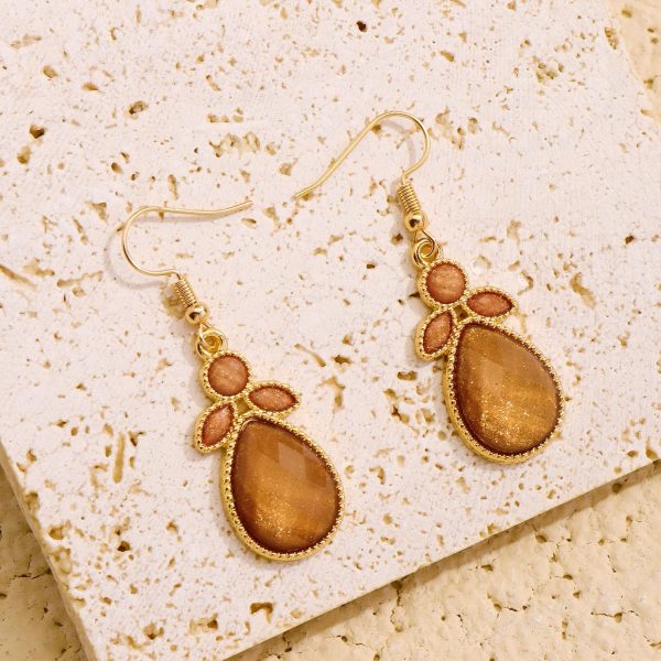 Firstmeet Shiny Resin Water Drop Collar Necklace with Earrings - Image 11