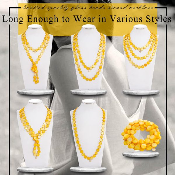 Firstmeet Flat Round Coin Shell Beads Long Knotted Necklace Natural Mother of Pearl Handmade Jewelry For Women - Image 88
