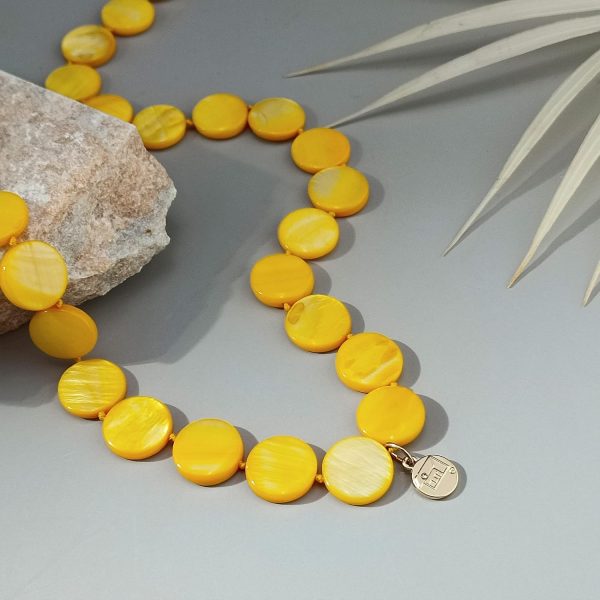 Firstmeet Flat Round Coin Shell Beads Long Knotted Necklace Natural Mother of Pearl Handmade Jewelry For Women - Image 91