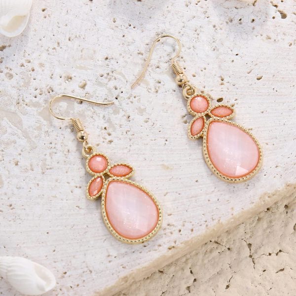 Firstmeet Shiny Resin Water Drop Collar Necklace with Earrings - Image 25