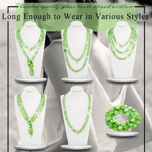 Firstmeet Flat Round Coin Shell Beads Long Knotted Necklace Natural Mother of Pearl Handmade Jewelry For Women - Image 99