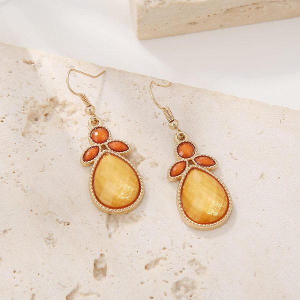 Firstmeet Shiny Resin Water Drop Collar Necklace with Earrings - Image 37